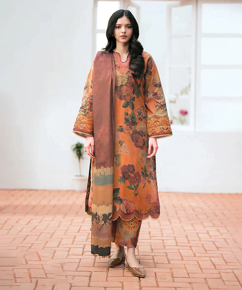 3PC LAWN PRINTED SHIRT WITH LAWN PRINTED DUAPTTA AND TROUSER-4003