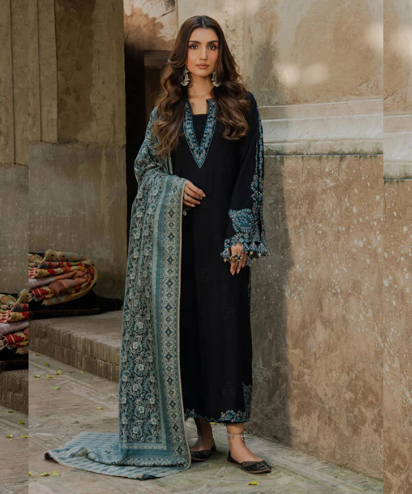 Lawn-3PC Embroidered Shirt With Digital Printed Jauqard Dupatta-5048