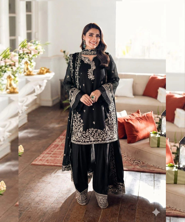 Azure 3PC Embroidery Lawn Collections