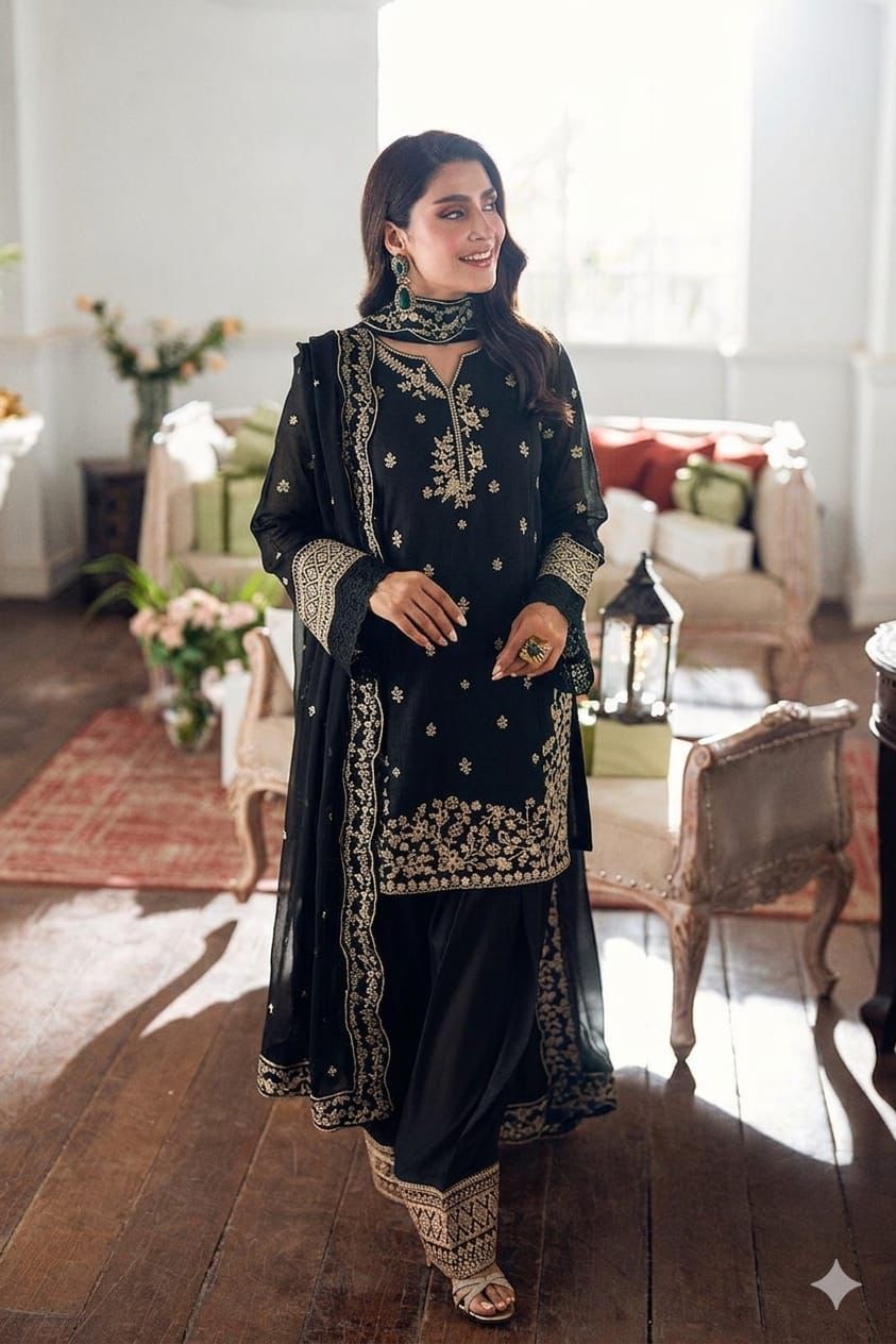 Azure 3PC Embroidery Lawn Collections