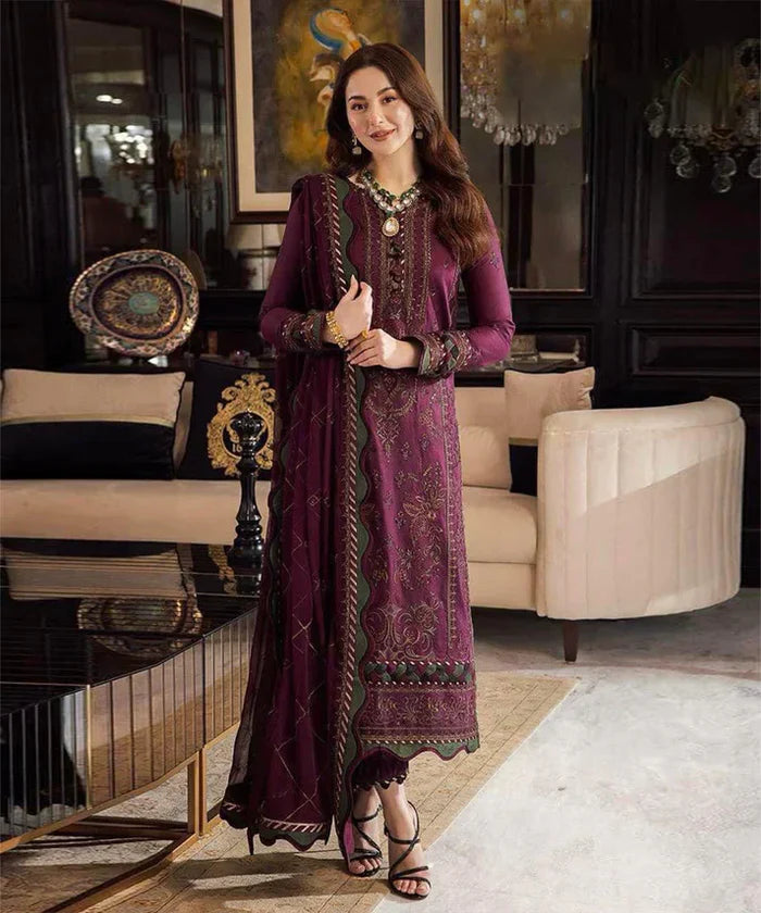 Lawn 3PC Embroidered With Chiffon Embroidered Dupatta- 5015